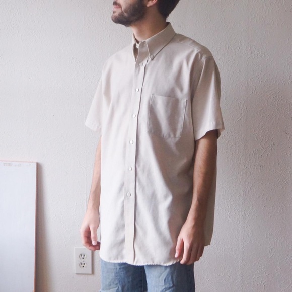 Cream/Sand Button Up Shirt - PLEASE COMMENT BEFORE BUYING - Picture 2 of 4